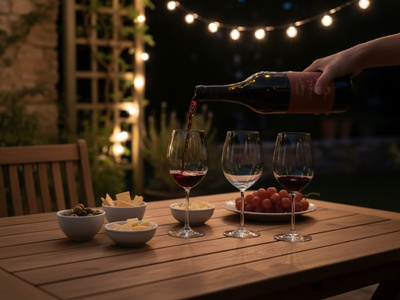 Shiraz Wein wird eingeschenkt